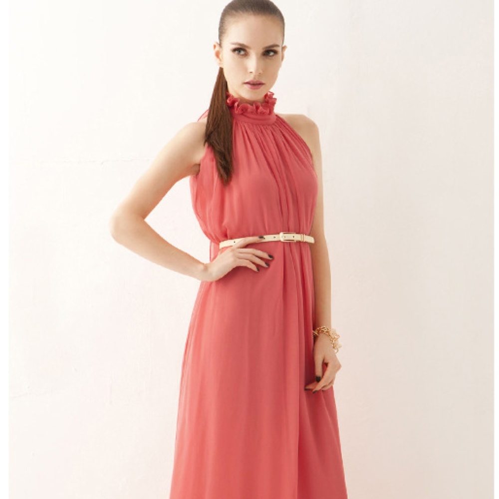 LAST TWO! Elegant Halter Maxi Dress, Pink